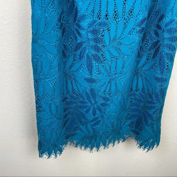 NWT Lilly Pulitzer Kayleigh Blue Floral Lace Mini Dress Sz 00 Sleeveless - Picture 6 of 11